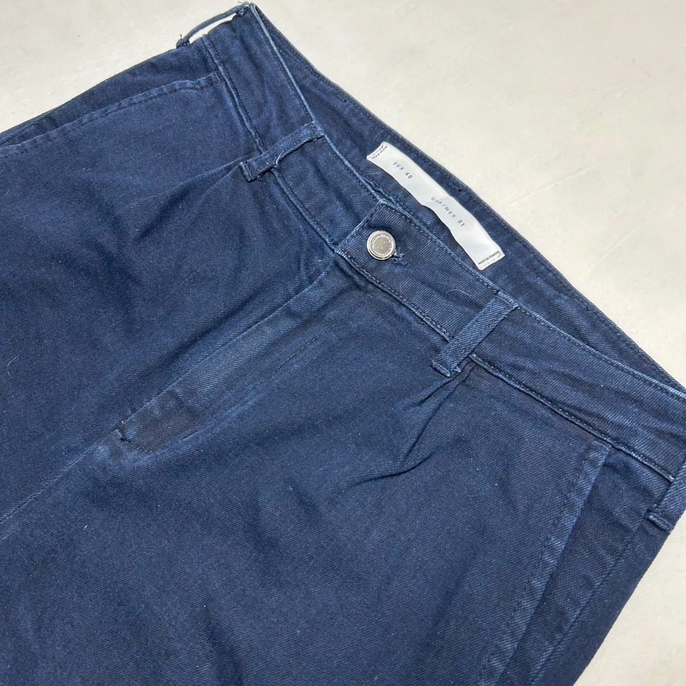 Zara Man Navy Blue Chino Trousers Stretch Cotton Pants Mens Size 32